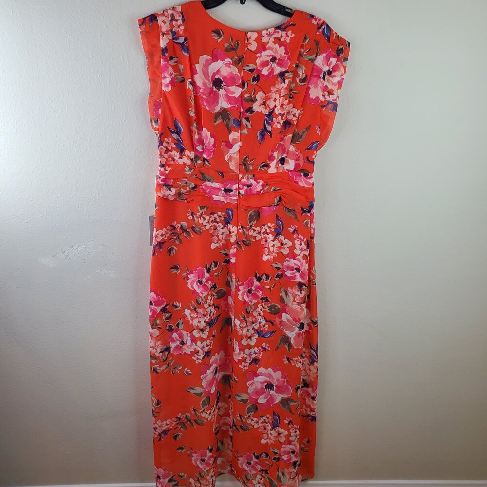 Eliza J Womens Orange Floral High/low Chiffon Petite Maxi Dress 14P - Picture 7 of 10